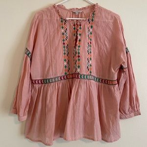 Pink Embroidered Top